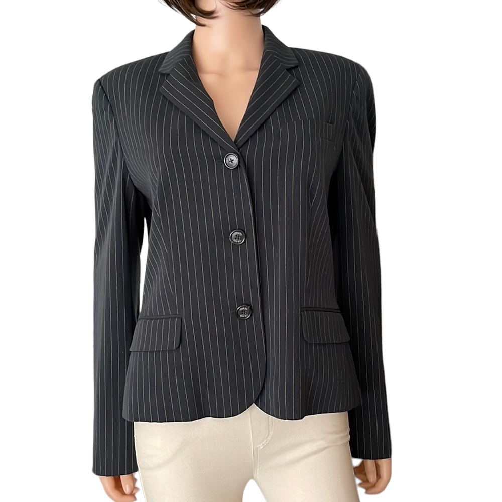 NWOT Ralph Lauren Black n White Pinstriped Blazer Classic